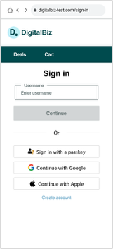 Dedicated passkey button on sign-in screen
